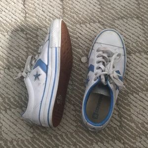 White and blue converse
